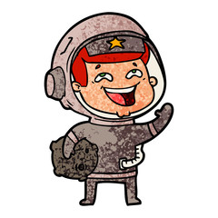cartoon laughing astronaut