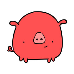 cartoon happy pig
