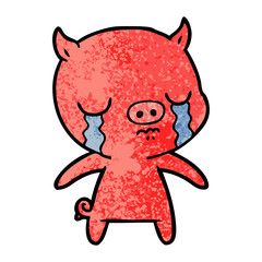 cartoon pig crying