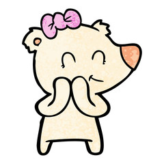 shy female polar bear cartoon