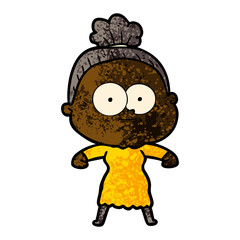 cartoon happy old woman