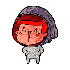 happy cartoon astronaut
