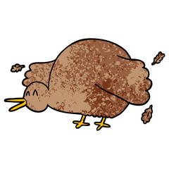 cartoon kiwi bird flapping wings