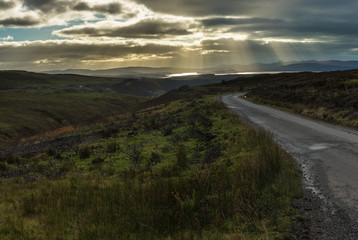 Strasse im Sonnenuntergang