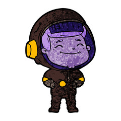 happy cartoon astronaut