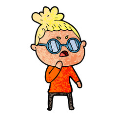 cartoon annoyed woman