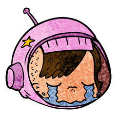 cartoon astronaut face crying