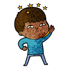 cartoon amazed boy