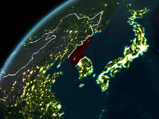 Night over North Korea