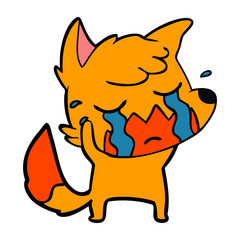 sad little fox cartoon character