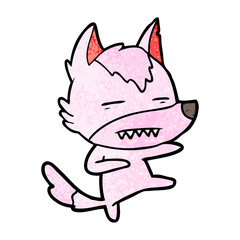 cartoon wolf kicking