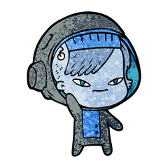 cartoon astronaut woman