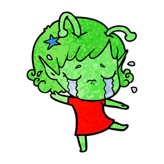 cartoon crying alien girl