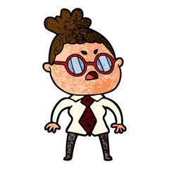 Fototapeta premium cartoon annoyed woman