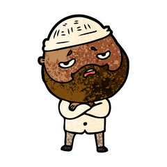 cartoon worried man with beard