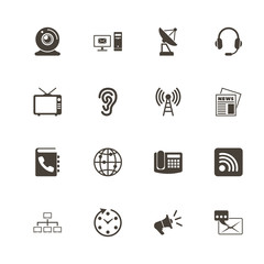 Communication icons. Perfect black pictogram on white background. Flat simple vector icon.