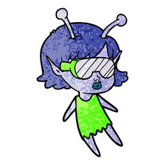 pretty cartoon alien girl