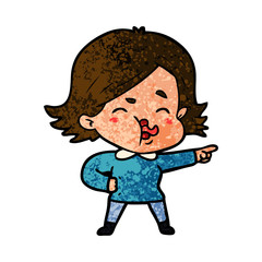 cartoon girl pulling face