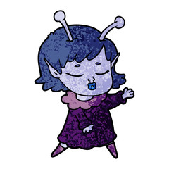 cute alien girl cartoon