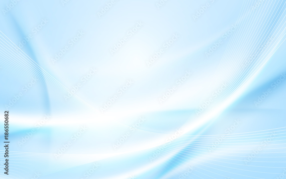Poster abstract soft blue wavy with blurred light curved lines background