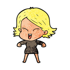 happy cartoon girl