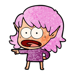 cartoon shocked elf girl