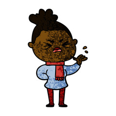 cartoon angry woman