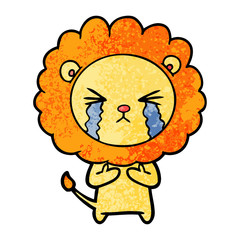 Fototapeta premium cartoon crying lion