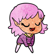 happy cartoon elf girl