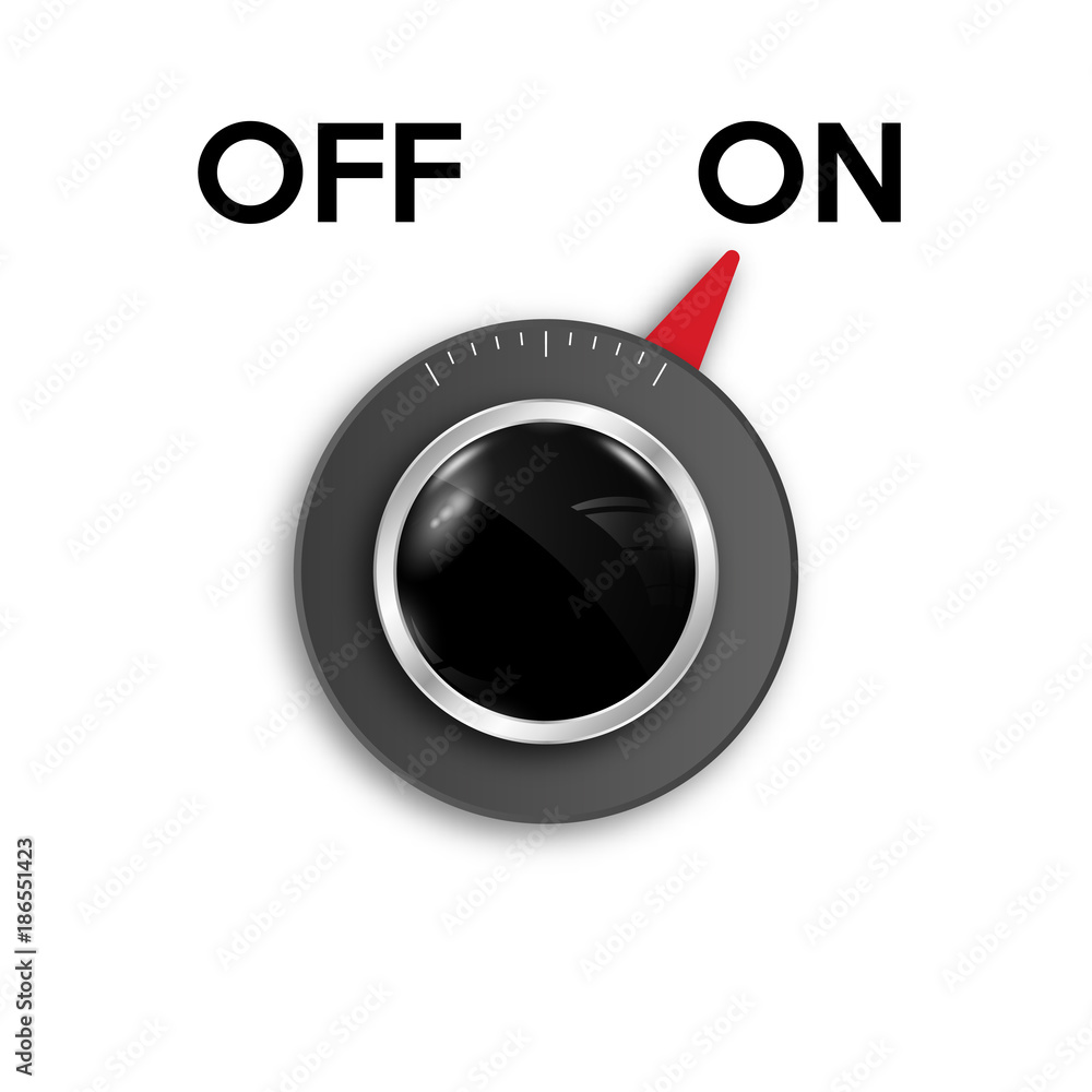 Poster icon on and off toggle switch button. vector illustration.