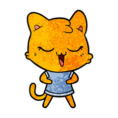 happy cartoon cat