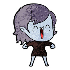 cute cartoon happy vampire girl