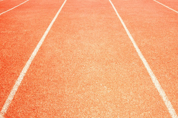 Red treadmill at the stadium