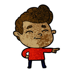 happy cartoon man pointing