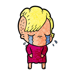 cartoon crying girl