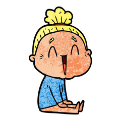 cartoon happy old lady