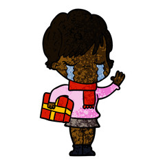 Obraz premium cartoon woman crying