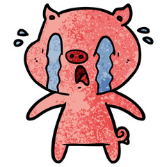 crying pig cartoon