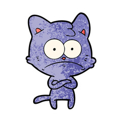 cartoon nervous cat