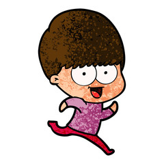 happy cartoon boy running