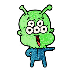 happy cartoon alien