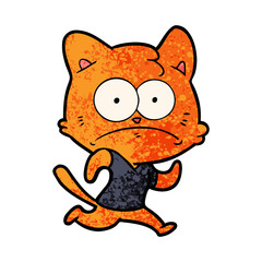 cartoon nervous cat