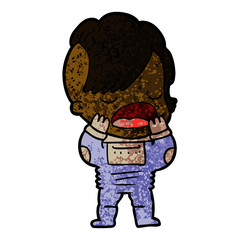 Obraz premium cartoon cool hipster girl in space suit