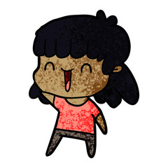 cartoon happy girl