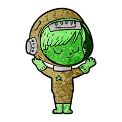 cartoon astronaut woman