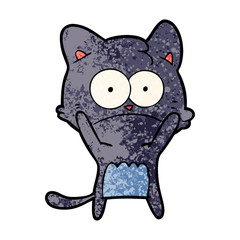 cartoon nervous cat
