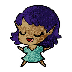 happy cartoon elf girl
