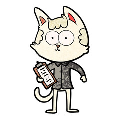 happy cartoon salesman cat