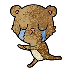 crying bear cartoon character