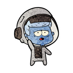 cartoon tired astronaut